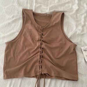 A&F Lace Up Crop Tank